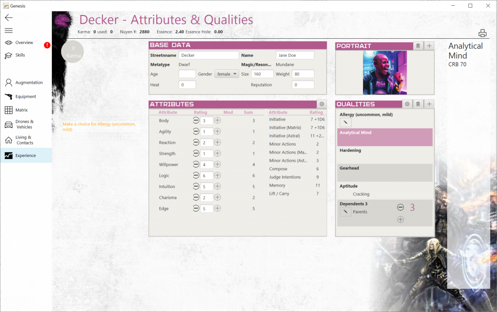 shadowrun 6 character sheet as form fillable pdf : r/Shadowrun