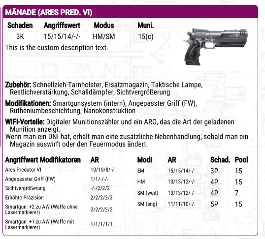 Shadowrun 6 – RPGFramework – A roleplaying toolset